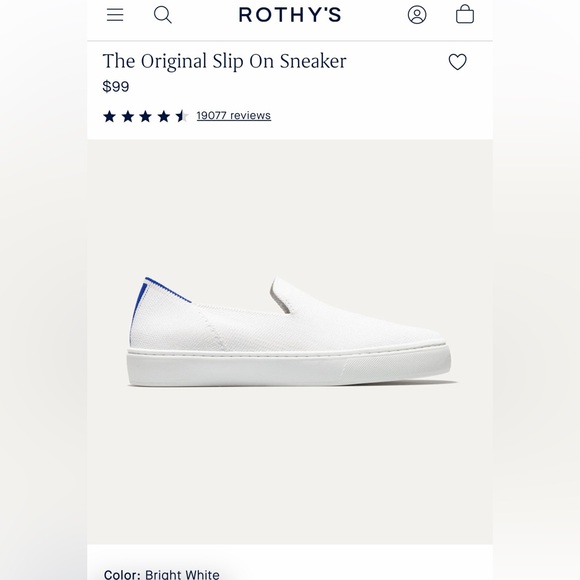 Rothy's The Original Slip On Women’s Bright White Size 6.5 Knit Sneaker M2 - Picture 15 of 15